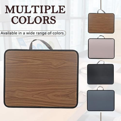 Portable Laptop Desk Fits Up to 16“ Laptops, Built-in Cushion,Lap Stand for Bed & Couch & Carpet, Great for Home & Office,Lap Desk with Cushion (Brown, Medium) - color: Brown