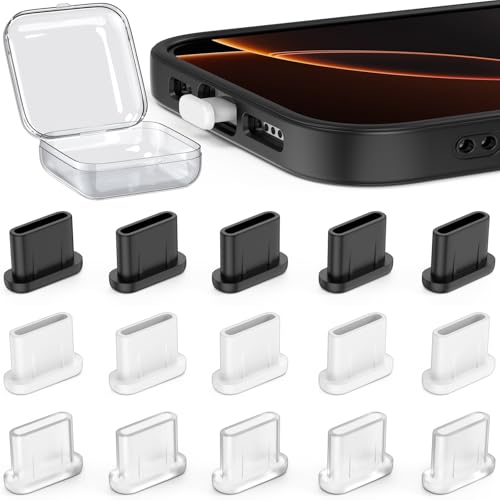 iMangoo 15 Pack USB C Dust Plug Cover for iPhone 17 17e 16 16e 15 Pro Max | Silicone Covers Waterproof Protection USBC Type C Charging Port Cap Cell Phone Charger Protector for Samsung Galaxy S26 Ultra