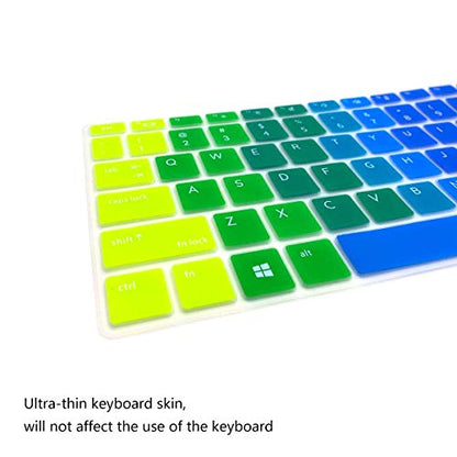 2PCS Keyboard Cover for 15.6" HP ProBook 450(G5/G6/G7) 455(G5/G6/G7) 650 G4,17.3" HP ProBook 470 G5 (Not Fit ProBook 450/455 G8 G4 G3 G2 G1, ProBook 650 G8 G5 G3 G2 G1)(Rainbow+Clear) - color: Rainbow+clear