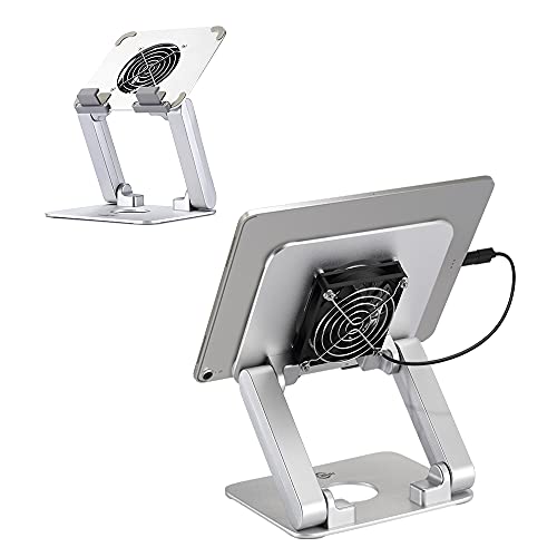 Surface Pro Tablet Stand with Quiet Cooling Fan for Microsoft Surface & iPad Pro/Air/Mini,Samsung Galaxy,Up to 13'' Tablets - color: Silver