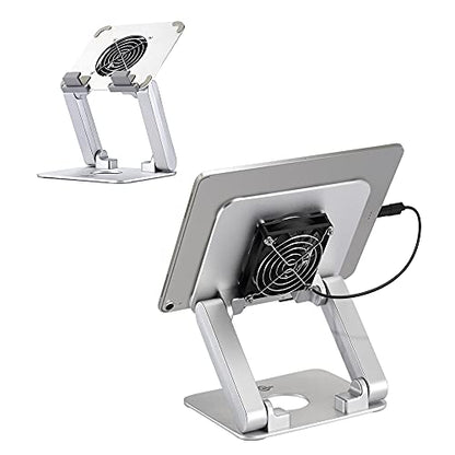 Surface Pro Tablet Stand with Quiet Cooling Fan for Microsoft Surface & iPad Pro/Air/Mini,Samsung Galaxy,Up to 13'' Tablets - color: Silver
