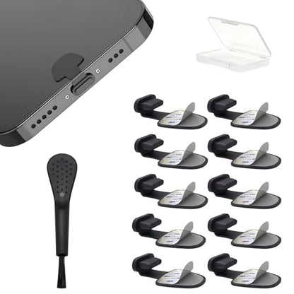 Lightning Dust Plug for Charger Port Protects Charging Port Anti Dust Cover Anti-Lost Lightning Dust Plugs, 10-Pack (Lightning dust Cover/Black) - color: Lightning dust cover (Black)