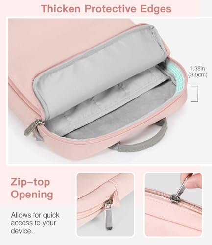 MoKo 13 Inch Tablet Sleeve Bag Carrying Case with Shoulder Strap Handle | Fits iPad Pro 13-inch M5, iPad Air 13-inch M4/M3, iPad Pro 12.9 M2/M1 and Galaxy Tab S8+/S9+ 12.4, Pink - color: Pink, size: 12.9 inch