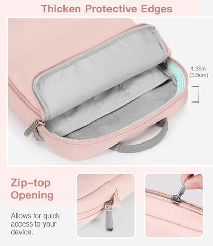 MoKo 13 Inch Tablet Sleeve Bag Carrying Case with Shoulder Strap Handle | Fits iPad Pro 13-inch M5, iPad Air 13-inch M4/M3, iPad Pro 12.9 M2/M1 and Galaxy Tab S8+/S9+ 12.4, Pink - color: Pink, size: 12.9 inch