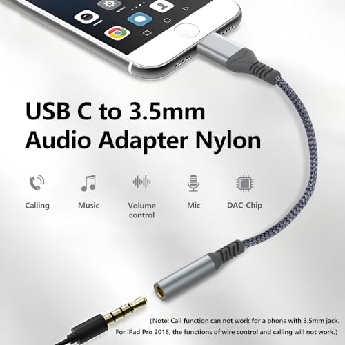 USB Type c to 3.5mm Headphone Jack Adapter,USB c Audio Compatible with iPhone 15/15 Pro/15 Plus/15 Pro Max,iPad Pro,MacBook, Samsung Galaxy S23 S22 S21 (1#)