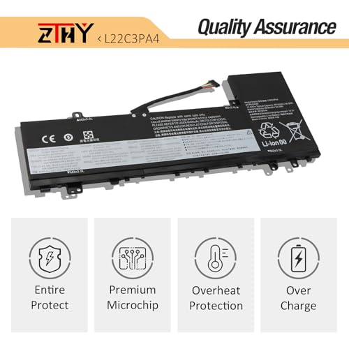 ZTHY L22M3PA4 L22L3PA4 Battery Replacement for Lenovo IdeaPad Slim 5-14ABR8 | IdeaPad Slim 5-16ABR8 5-14IAH8 5-16IAH8 5-14IRL8 5-16IRL8 Series Laptop L22C3PA4 L22B3PA4 Battery SB11N45426 11.52V 56.6Wh - size: 10.23*4.33*0.23 inch L22C3PA4