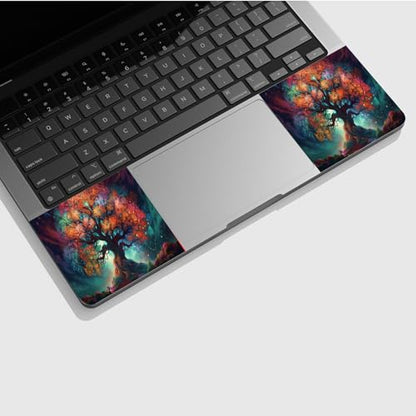 Universal Laptop Skin Sticker with 2 Wrist Pad Skins, Waterproof Scratch Resistant Vinyl Laptop Cover Decal, Cut to Fit for 11–15.6 Inch MacBook HP Dell Lenovo, Fantasy Tree - color: Fantasy Tree