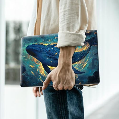 Reusable Universal Laptop Skin Sticker, Cut to Fit for 11.6–15.6 Inch Laptops, Waterproof Protective Film, No-Residue - Deep Ocean Whale - color: Deep Ocean Whale