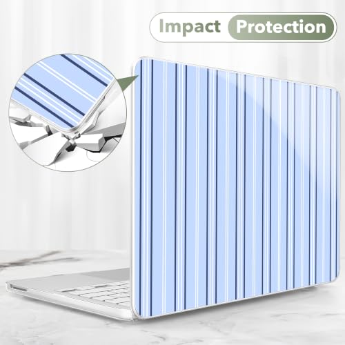 Compatible with MacBook Neo 13 inch (2026 Release A3404) (A18 Pro) with Liquid Retina Display, Printed Slim Protective Case with Screen Protector & Keybaord Cover, Blue Lines - color: Blue lines