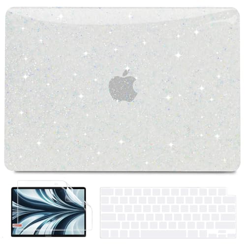 B BELK Compatible with MacBook Air 13 inch Case M5 2026-2022 M4 M3 M2 A3449 A3240 A3113 A2681, Plastic Hard Shell+Keyboard Cover+Screen Protector for MacBook Air 13.6 inch Case, Shiny Colorful Clear - color: Shiny Colorful