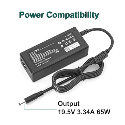 65W AC Charger for Dell Inspiron 11 13 15 17 3000 5000 7000 La65ns2-01 | 19.5V 3.34A Laptop Charger for Dell 3558 3181 5100 5535 5555 5558 5559 5567 XPS 9350 9360 15-5000 17-5000 13-7000 11-3000