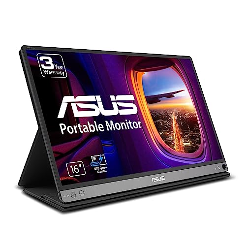 ASUS ZenScreen 15.6” 1080P Portable USB Monitor (MB16AC) - Full HD (1920 x 1080), IPS, USB Type-C, Eye Care, Smart Case, External Screen for Laptop, 3-Year Warranty - style: 16" Smart Cover