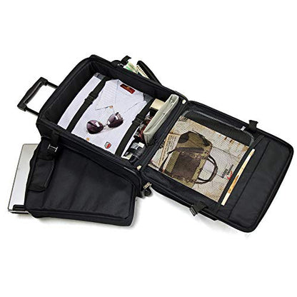 Preferred Nation Rolling Computer Case/Overnighter Briefcase, Black
