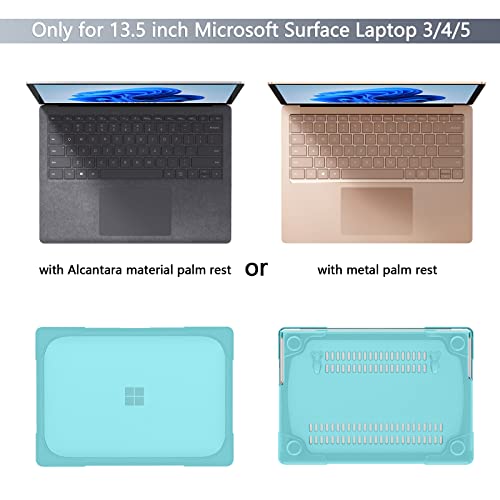 Batianda Case for Microsoft Surface Laptop 13.5 Inch,Metal Palm Rest, Blue | Heavy Duty Ergonomic Foldable Stand, TPU Bumper, Matte Hard Shell, Fits Surface Laptop 3/4/5 13.5" with Metal Palm Rest - color: Light blue, size: with Metal Palm Rest