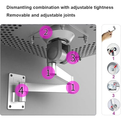 Portable Laptop Riser,Adjustable Laptop Holder w/Mouse Tray,Full Motion Articulating Notebook Tray,Rotation and Vented Cooling,Weight Capacity 8KG
