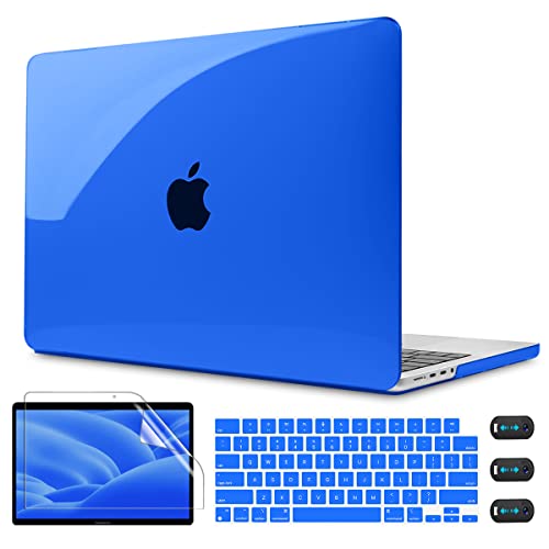 CISSOOK Blue Color Case for MacBook Air 13 Inch 2021 2020 2019 2018 Release A2337 M1 A2179 A1932 Model, Hard Shell Case with Keyboard Cover for MacBook Air 13" with Retina Display Touch ID -Clear Blue - color: Air13inch-Clear Blue