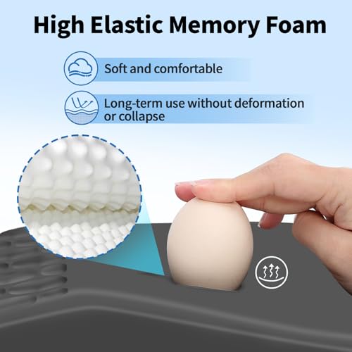 YIWEI Ergonomic Mouse Pad with Wrist Rest for Carpal Tunnel Pain Relief | Memory Foam Wrist Support,Non-Slip Rubber Base, Keyboard Computer Mousepad,Lycra Cloth Surface,Gaming Home Office - color: Dark Gray