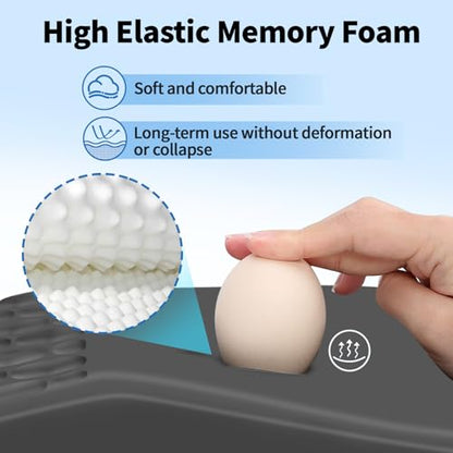 YIWEI Ergonomic Mouse Pad with Wrist Rest for Carpal Tunnel Pain Relief | Memory Foam Wrist Support,Non-Slip Rubber Base, Keyboard Computer Mousepad,Lycra Cloth Surface,Gaming Home Office - color: Dark Gray