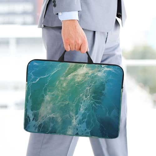 14 inch Laptop Sleeve with Handle Shockproof Laptop Bag Waterproof Computer Cover Bag Ocean Background Briefcase