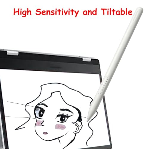 Stylus for Lenovo Yoga WE05,US501,US502 (4X81Q95846), Compatible with Lenovo Touchscreen Laptop, 300/500 Series, Chromebook Duet 3/5, ThinkPad P/X1, IdeaPad Flex (White) - color: White