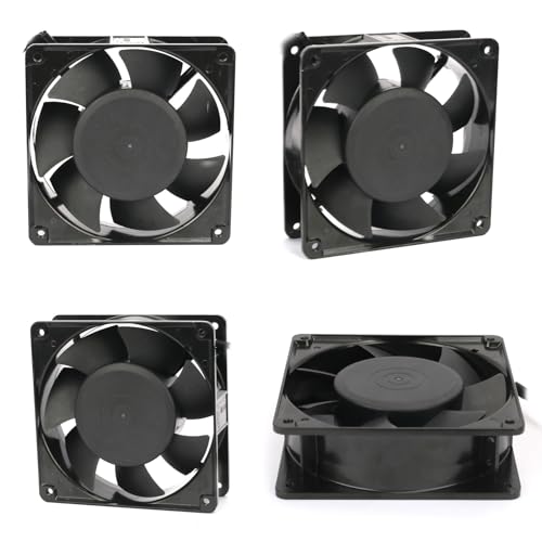 120mm x 38mm Cooling Fan 110V 120V Dual Ball Bearing High CFM 3000RPM with AC Plug and Aluminium Alloy Frame - style: AC12038-N