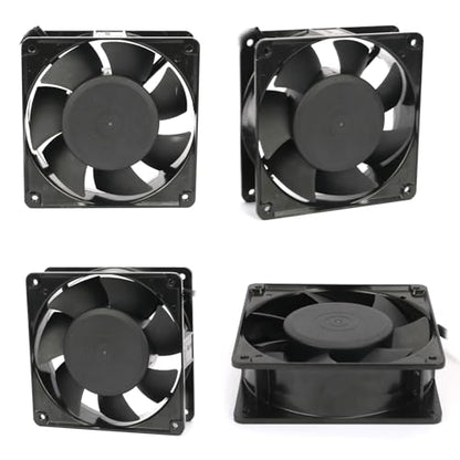 120mm x 38mm Cooling Fan 110V 120V Dual Ball Bearing High CFM 3000RPM with AC Plug and Aluminium Alloy Frame - style: AC12038-N