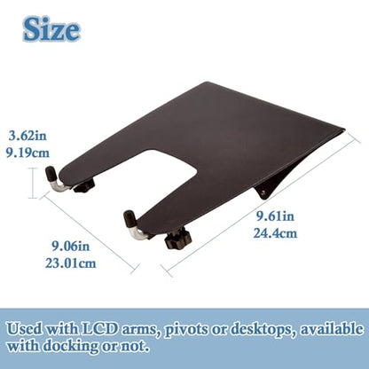 Laptop Stand Arm Mount Tray – Adjustable Ergonomic Desk Accessory, VESA-Compatible with Display Arms, Fits Laptops Up to 12lbs, Anti-Slip, Black