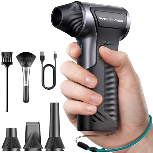 T150 Compressed Air Duster, Mini Hand Blower 110000RPM, 3-Gear Handheld Cordless Blower with Fast Charging, Portable Electric Air Blower for PC, Car, Outdoor, Keyboard