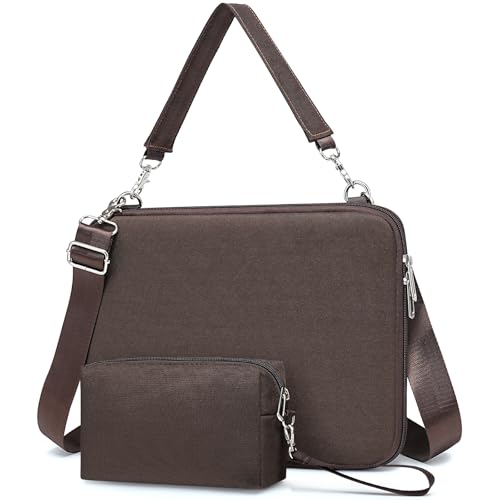 HYZUO 13.3-14 Inch Hard Shell Case Laptop Sleeve Bag, Coffee Brown | for MacBook Pro 14 M5-M1 Pro/Max A3426 A3427 2026-2021, MacBook Air/Pro 13 M5-M1 A3449, MacBook Neo 13,Surface Laptop 13-13.8 - color: Coffee Brown, size: 13.3-14 Inch
