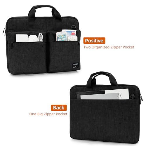 KINGSLONG 15.6 inch Laptop Shoulder Bag,Slim Shockproof Computer Sleeve Notebook Ultrabooks Carrying Case Handbag Cover Fit for Acer Asus Dell Lenovo HP Toshiba, Black - color: Black, size: 15 - 15.6 Inch