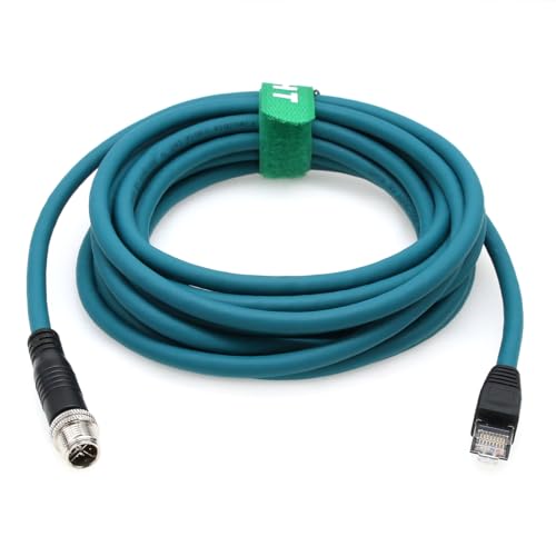 Ethernet Cable for Cognex in Sight 9000 7000gen2 2000 Microscan Basler Camera Sensor Computer Switch, M12 8 Pin X-Code RJ45 Network, 3M - size: 3 meter