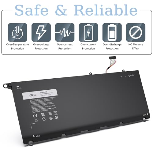 PW23Y Laptop Battery Replacement for Dell XPS 13 9360 13-9360-D1605G 13-9360-D1605T 13-9360-D1609 13-9360-D1609G 13-9360-D1705G 13-9360-D1805T P54G002 Series P/N TP1GT RNP72 0RNP72 0TP1GT - size: 10.14*4.07*0.2inch PW23Y