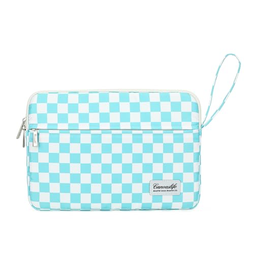 canvaslife 13.3-inch Notebook Computer, Shockproof, Waterproof and Protective Travel Notebook Computer case, Suitable for 13-13.3-inch Notebook Computer Cases (Ice Blue Checker) - color: Ice Blue Checker, size: 13 inch/13.3 inch