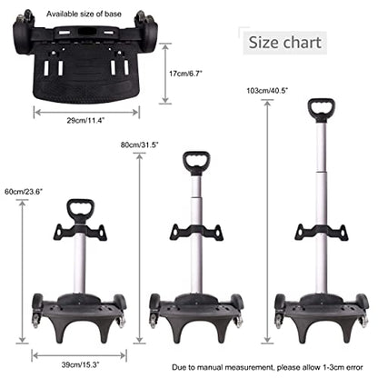 Backpack Trolley, Wheeled Trolley Aluminium Alloy Foldable Hand Cart 6 Wheels Rolling Luggage Carts for Kids Teens Adult School Travel (6 Wheels) - color: 6 Wheels