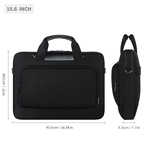 DOMISO 15-15.6 Inch Laptop Bag Business Briefcase Laptop Case Compatible with Lenovo 15.6" Ideapad 330/16" MacBook Pro/HP EliteBook 850 G3/Envy x360 15/Latitude 3580/Acer Chromebook/Asus,Black - color: Black, size: 15 - 15.6 Inch