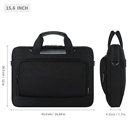 DOMISO 15-15.6 Inch Laptop Bag Business Briefcase Laptop Case Compatible with Lenovo 15.6" Ideapad 330/16" MacBook Pro/HP EliteBook 850 G3/Envy x360 15/Latitude 3580/Acer Chromebook/Asus,Black - color: Black, size: 15 - 15.6 Inch