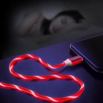 IHAO 3in1 Lighted up LED USB A to USBC MicroUSB Charger Cable Fast Charge Visible Current Flowing Compatible with Almost All Electrical Devices-39Inches Red - color: 3 Combinations Red