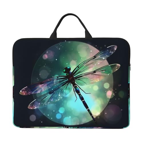 14 Inch Laptop Sleeve Case Waterproof Lightweight Laptop Case BagsGalaxy Animal Dragonfly Travel Laptop Bag With Handle For Women Men