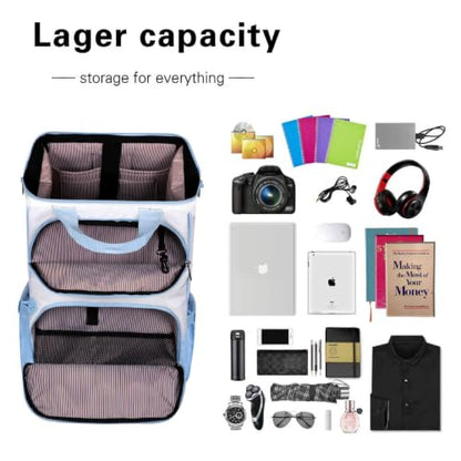Hap Tim Travel Backpack Carry On Flight Approved, Laptop Backpack for School, Work Backpack Woman, White Blue（7651-WB） - color: White Blue