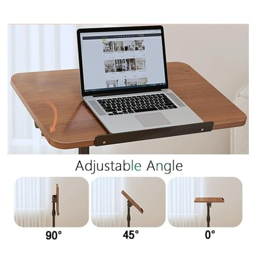 Overbed Bedside Table with Wheels, Height Adjustable Side Table 60-80cm Height Tilting Desktop C Shape Sofa Side Table Hospital Bed End Table Laptop Table for Home and Hospital Use A - color: A