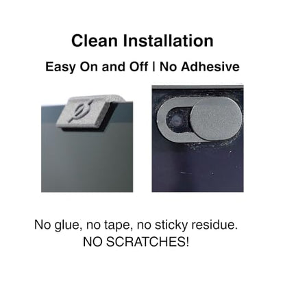 Webcam Cover Slide for Laptop & Tablet Camera Privacy, No Adhesive No Residue, Flexible Cover for MacBook, iPad, PC & More, 4 Pack, Made in USA
