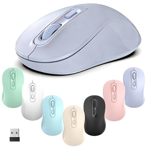 Wireless Mouse, 2026 New Model, Silent Click Ergonomic Design, Portable, 4 Buttons, Adjustable DPI (800/1200/1600), for Laptop/PC/Office (Violet) - color: violet