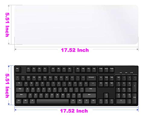 2 Pack Universal Keyboard Cover Skin Design for Standard Size PC Computer Desktop Keyboards (Size: 17.52" x 5.51") Clear Waterproof Anti-Dust Silicone-Clear