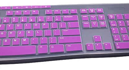 Ultra Thin Desktop PC Silicone Keyboard Cover Skin Protector Compatible for Logitech MK295 MK275 MK270 Wireless Keyboard, Logitech K200 K260 K270 MK200 MK260 Keyboard - Purple - color: Purple