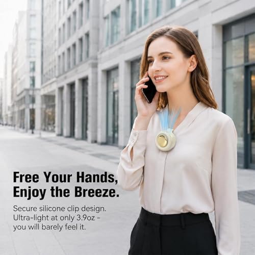 Portable Clip-On Fan, Mini Bladeless Waist Fan, 5100RPM 25dB Ultra-Quiet 3-Speed Rechargeable Small Whirlwind Fan, Hands-Free Personal Cooling for Outdoor Travel Office Camping with USB-C - color: White-Pink
