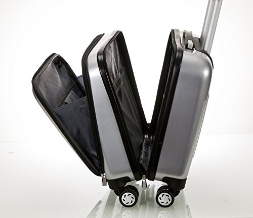 Rockland Revolution Hardside Rolling Computer Case, Carry-On, Silver - color: Silver
