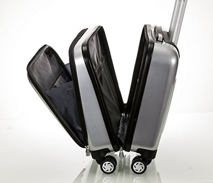 Rockland Revolution Hardside Rolling Computer Case, Carry-On, Silver - color: Silver