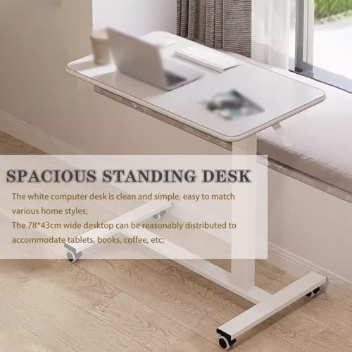 Adjustable Standing Desk for Office, Mobile Laptop Table for Bed Side, Hospital Movable Nursing Table, Portable Sofa Table for Living Room