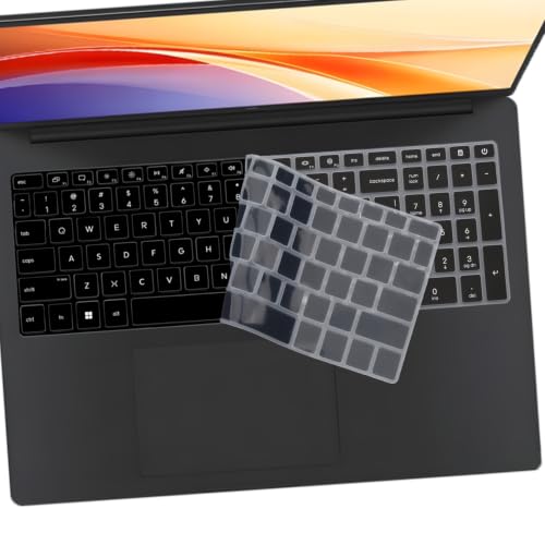Keyboard Cover for HP OmniBook 3 16-bw 16-by 16-bu 17-dm/dn Series & OmniBook 5 16-by0000nr 16-bw0582nr 16-cf0582nr 17-dm0761nr 17-dn0765nr (NOT FIT OmniBook 5 16-af/ag 16-ba/bc 16-fb)-Black+Clear - color: Black+Clear