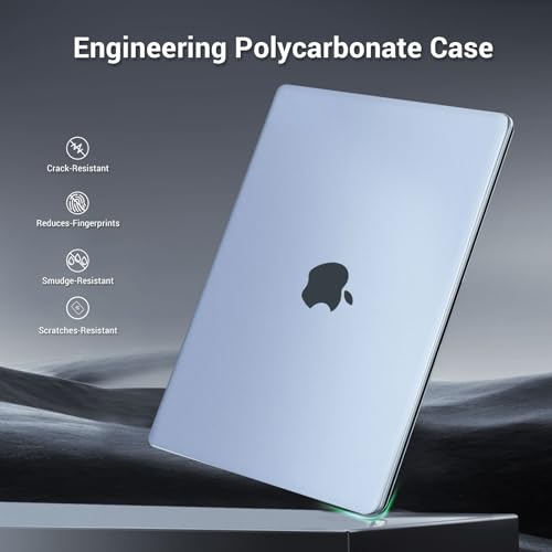 MOSISO Compatible with MacBook Air 13 inch Case M5 M4 M3 M2 2026-2022 | 2 in 1 Kit Anti-Fingerprints Shell for Mac Air 13.6, Ultra Seamlessly Closes Cover, A3449 A3240 A3113 A2681, Pastel Blue - color: Pastel Blue
